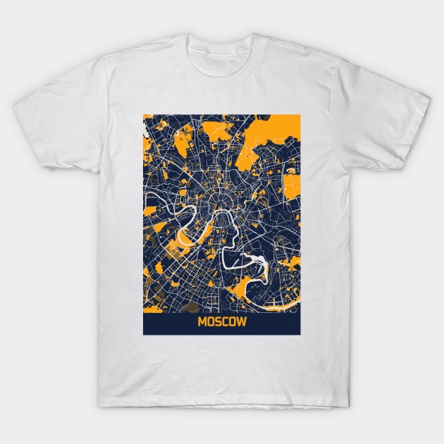 Moscow - Russia Bluefresh City Map T-Shirt by tienstencil